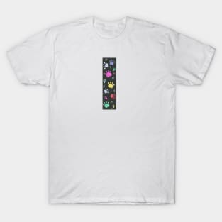 I letter  with colorful paw print T-Shirt